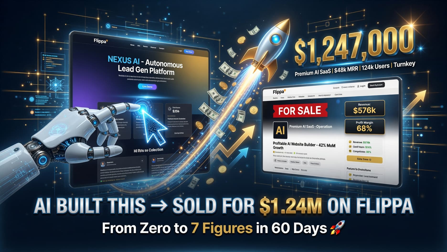 AI Flip – Websites mit KI bauen und auf Flippa verkaufen für 5.000–50.000 €